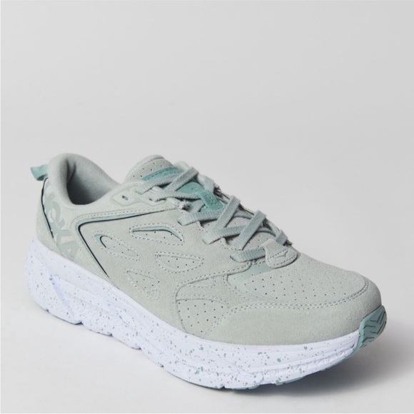 New Size 5.5 Hoka Clifton L Suede Sneaker Smoke Green